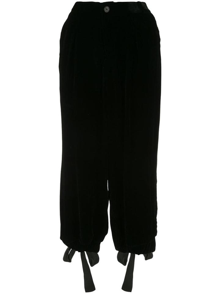 Aleksandr Manamïs Tied Cuffs Cropped Trousers - Black