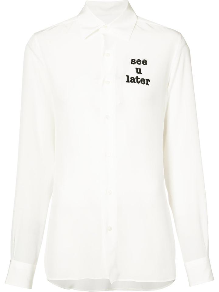 Loewe - See-through Shirt - Women - Silk - 36, White, Silk