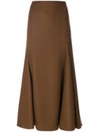 Jil Sander Midi A-line Skirt - Brown