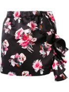 Msgm - Floral Print Skirt - Women - Polyester - 42, Black, Polyester