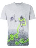 Etro - Astronaut Print T-shirt - Men - Cotton - Xl, Grey, Cotton