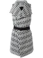 Issey Miyake - Belted Sleeveless Coat - Women - Cotton/polyester/lyocell - 2, Women's, Black, Cotton/polyester/lyocell