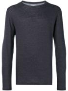 Majestic Filatures Round Neck Fine Knit Top - Grey