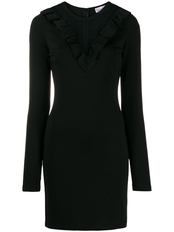 Red Valentino Ruffle Collar Mini Dress - Black