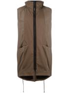 Isabel Benenato Zipped Sleeveless Coat - Green