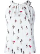 Kenzo Cartoon Cactus Tank Top, Women's, Size: 40, White, Cotton/spandex/elastane