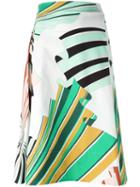 Emilio Pucci Printed Skirt, Women's, Size: 44, White, Cotton/spandex/elastane