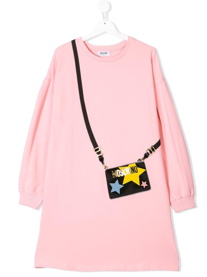 Moschino Kids Teen Bag Print Sweatshirt Dress - Pink