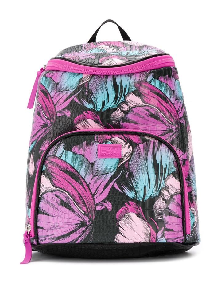 Ea7 Emporio Armani Floral Print Backpack - Pink