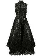 Christian Siriano Floral Appliqué Dress - Black