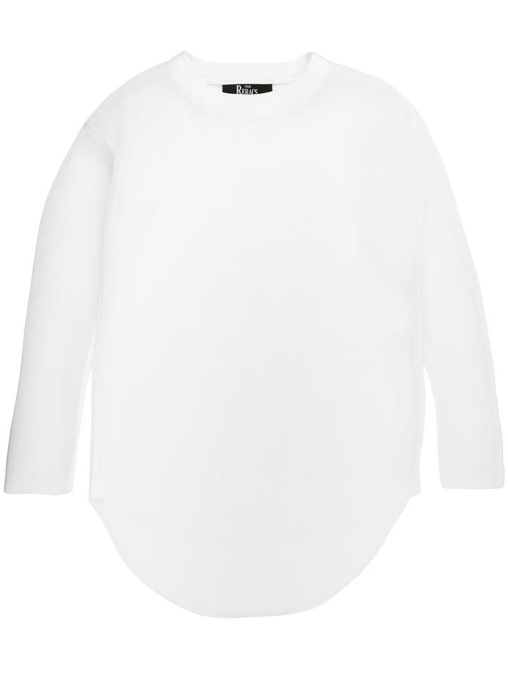 The Reracs Perforated Long Sleeve Top - White