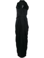 Rick Owens Long Wrap Dress, Women's, Size: 42, Black, Spandex/elastane/viscose