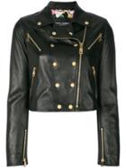 Dolce & Gabbana Studded Leather Biker Jacket - Black