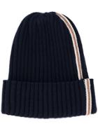 Ermenegildo Zegna Rib Knit Beanie - Blue