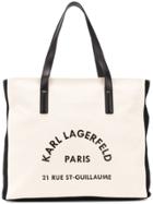 Karl Lagerfeld K/rue Lagerfeld Canvas Beachbag - White