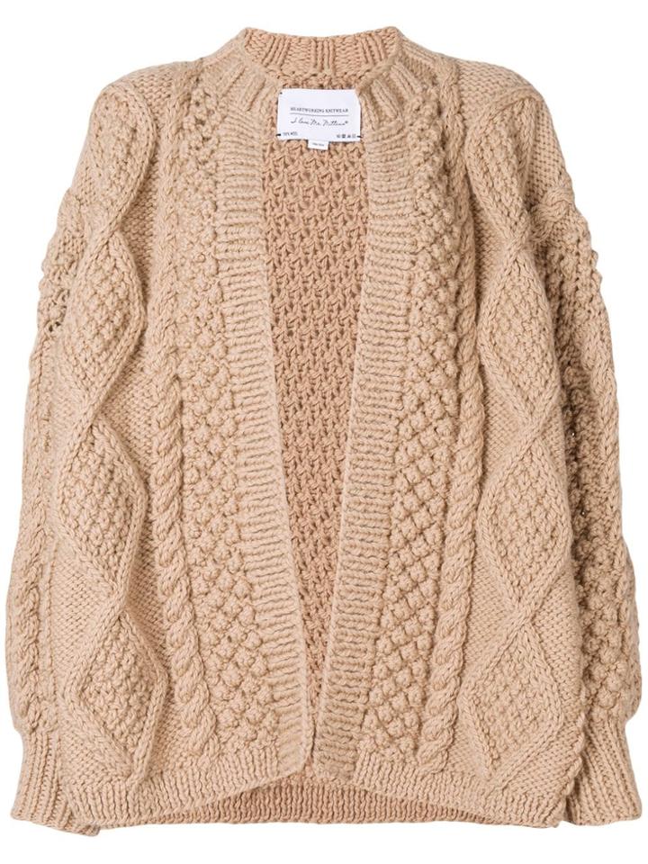 I Love Mr Mittens Chunky Knit Cardi-coat - Brown
