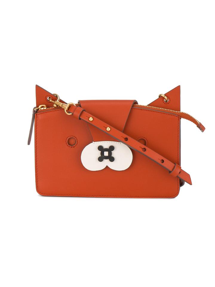 Anya Hindmarch Mini Orange Leather Fox Bag - Yellow & Orange