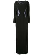Paule Ka Sequinned Panel Gown - Black