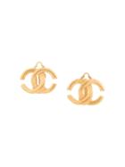 Chanel Vintage Cc Logo Earrings - Gold