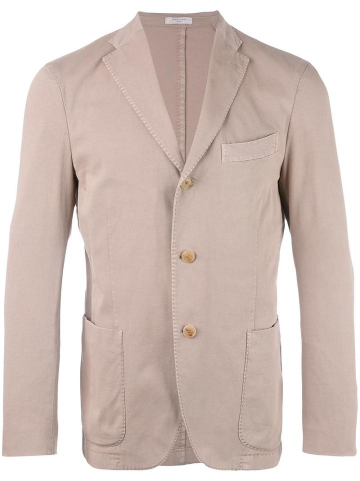 Boglioli Three Button Blazer, Men's, Size: 54, Nude/neutrals, Cotton/spandex/elastane/cupro