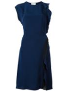 3.1 Phillip Lim Ruffled Midi Dress, Women's, Size: 6, Blue, Silk/polyamide/polyurethane