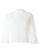 Martha Medeiros Lace Blouse, Women's, Size: 40, White, Cotton/polyamide