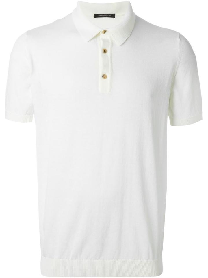 Roberto Collina Fine Knit Polo Shirt, Men's, Size: 52, Nude/neutrals, Cotton