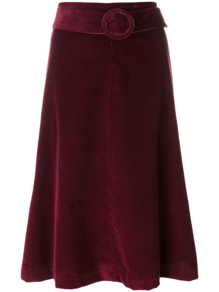P.a.r.o.s.h. Pleated Midi Skirt - Pink & Purple