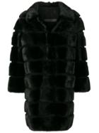 Simonetta Ravizza Fur Panelled Coat - Black