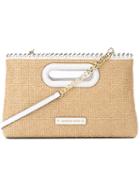 Michael Michael Kors Large 'rosalie' Clutch, Women's, Nude/neutrals, Straw/leather