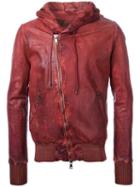 Giorgio Brato Off-centre Zip Jacket, Men's, Size: 50, Red, Leather