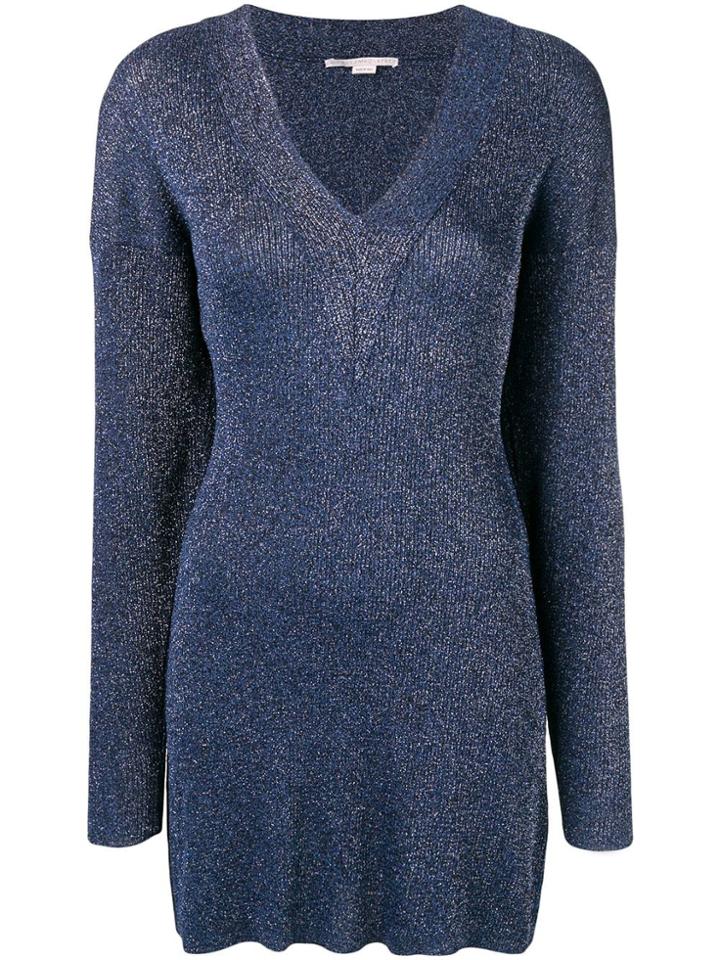 Stella Mccartney Eyewear Knitted Glitter Dress - Blue