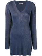 Stella Mccartney Eyewear Knitted Glitter Dress - Blue