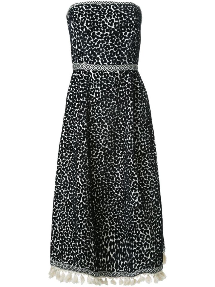 Sea Leopard Print Strapless Dress