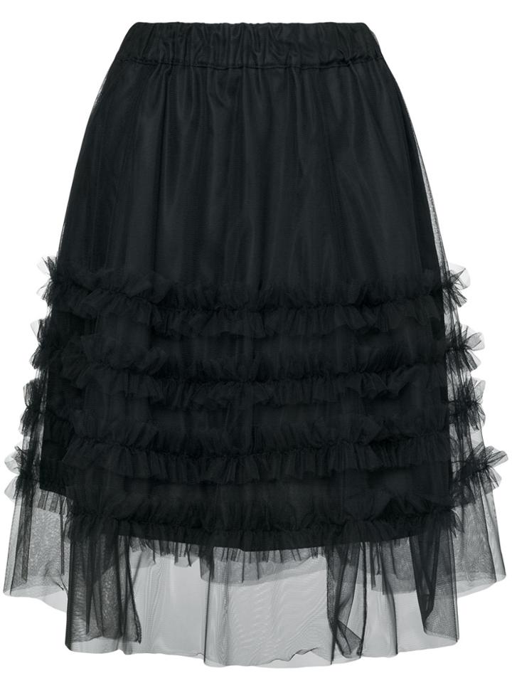 P.a.r.o.s.h. High-waisted Ruffle Skirt - Black