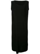 Issey Miyake Asymmetric Neck Midi Plissé Dress - Black