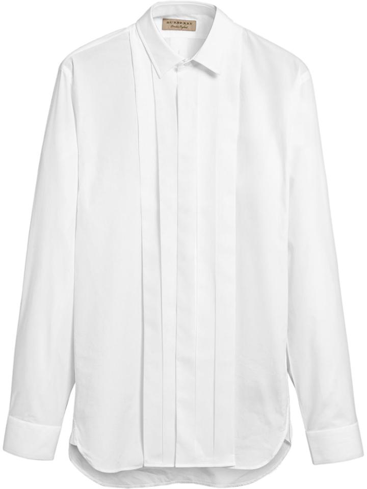 Burberry Modern Fit Cotton Poplin Dress Shirt - White