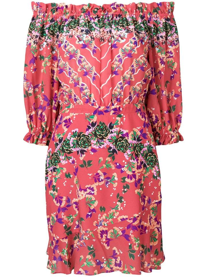 Saloni Floral Silk Dress - Pink