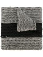 Dsquared2 Striped Ribbed Scarf - Black
