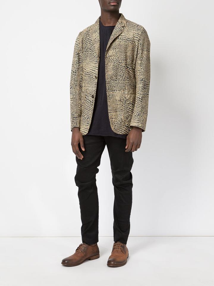 Uma Wang Scale Print Blazer, Size: Large, Nude/neutrals, Cotton