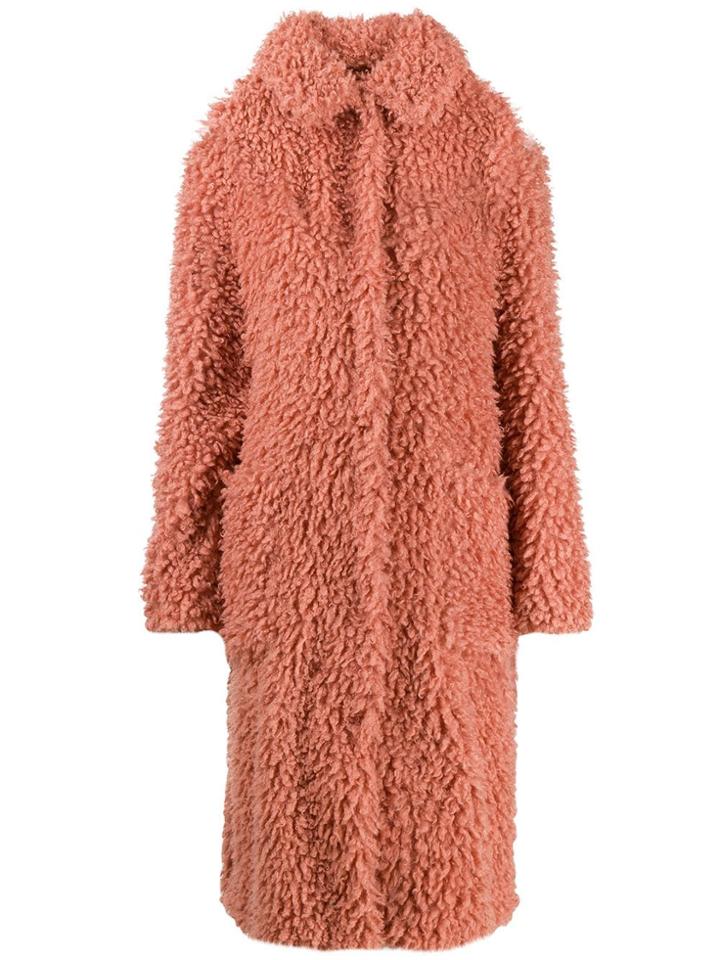 Stand Studio Long Shearling Coat - Orange
