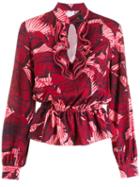 Stella Jean Floral Ruffle Blouse - Red