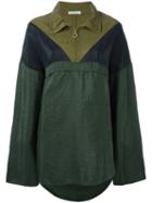 Nina Ricci Zipped Collar Top, Women's, Size: 36, Green, Viscose
