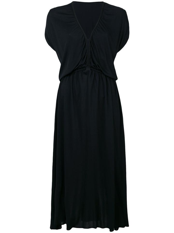 Versace Vintage Gathered Waist Shortsleeved Dress - Black