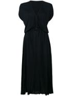 Versace Vintage Gathered Waist Shortsleeved Dress - Black