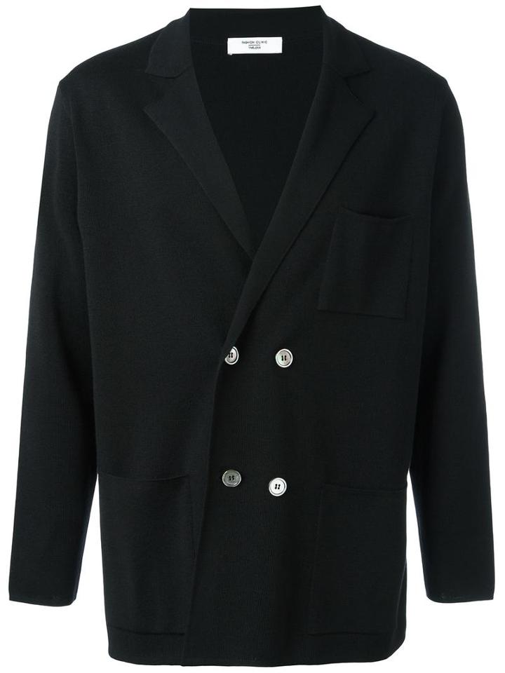 Fashion Clinic Double Breasted Cardigan, Men's, Size: Large, Black, Wool