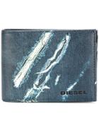 Diesel Neela Xs Denim Print Wallet - Blue