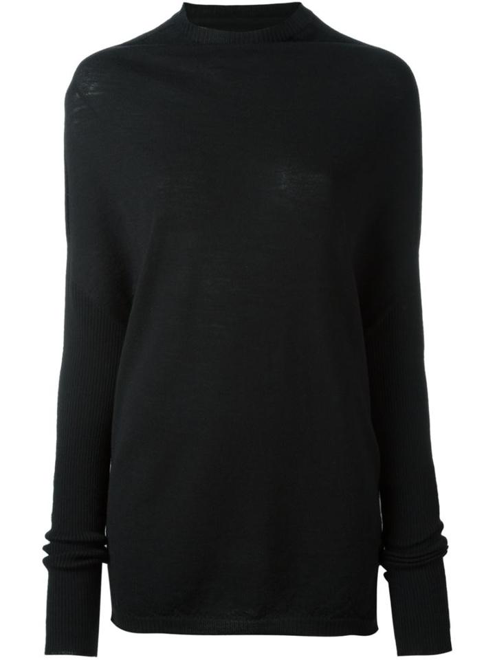 Rick Owens Funnel Neck Jumper, Women's, Size: Large, Black, Virgin Wool