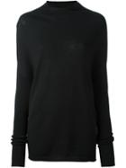 Rick Owens Funnel Neck Jumper, Women's, Size: Large, Black, Virgin Wool