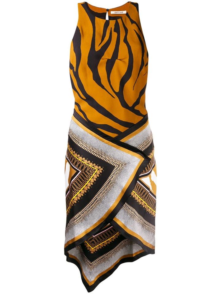 Roberto Cavalli Animal Print Midi Dress - Brown
